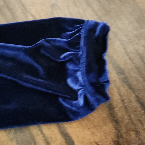 Blue Velvet Dress with Lace Collar - Picture 4 of 6